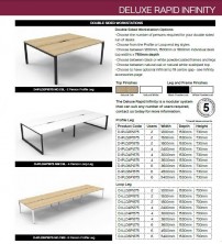 Rapid Deluxe Infinity 750 Deep Back To Back Desk Range And Specifications